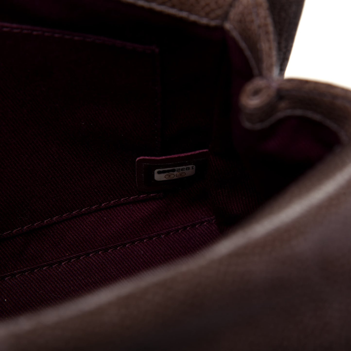 Crumpled Grained Calfskin Medium CC Crave Flap Brown