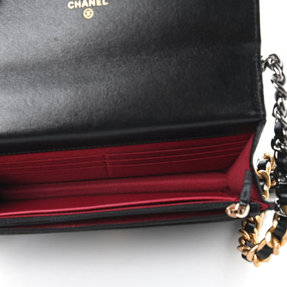Chanel Lambskin Quilted Chanel 19 Wallet On Chain WOC Black 5 of 12