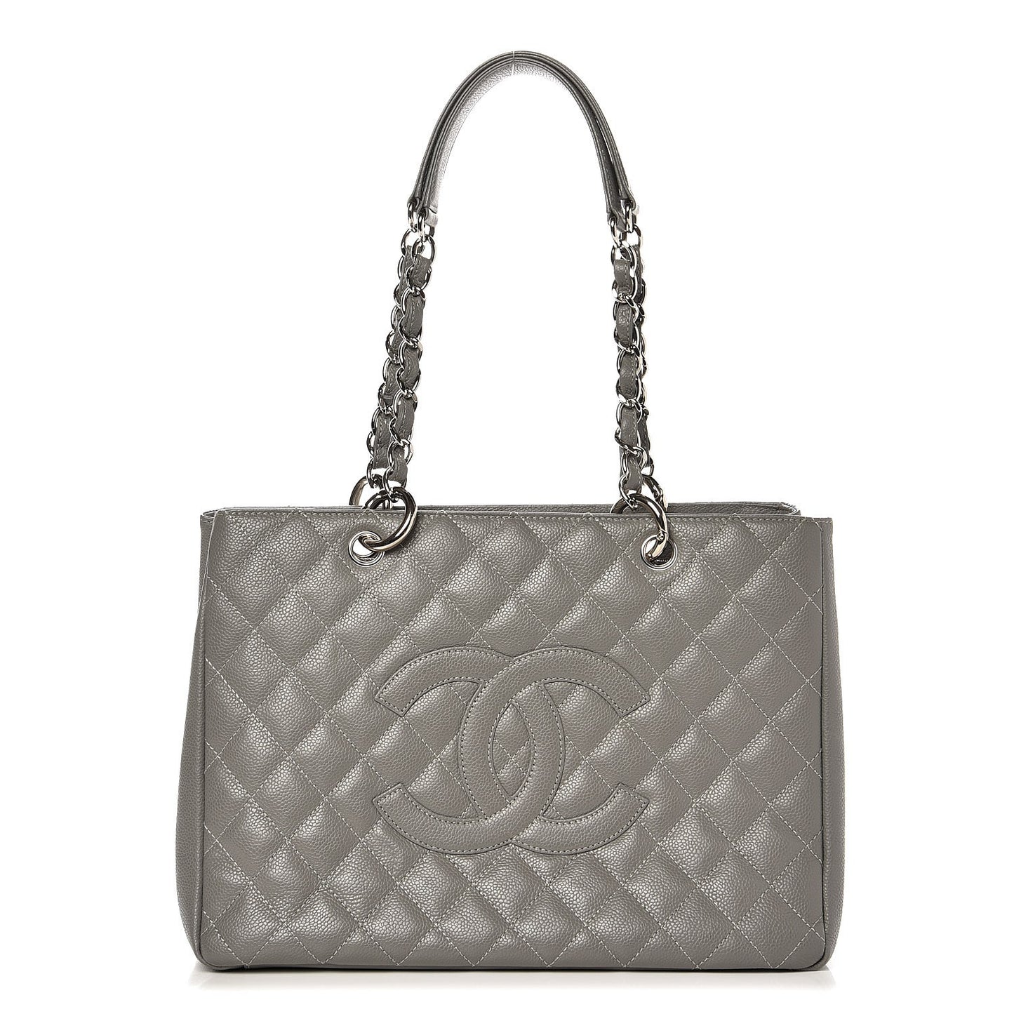 Caviar Quilted Grand Shopping Tote GST Grey