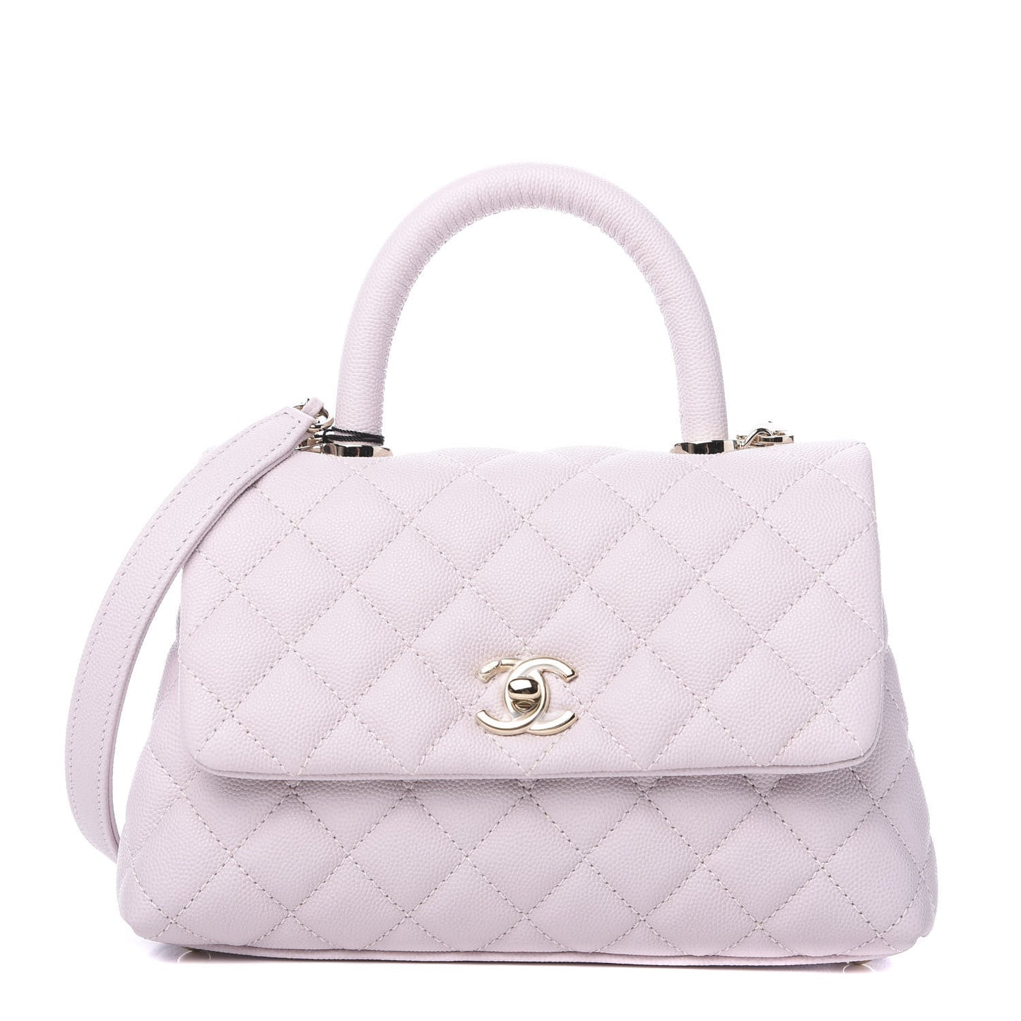 Caviar Quilted Mini Coco Handle Flap Lilas Lilac