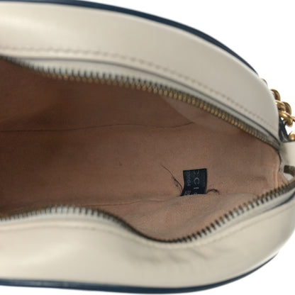 Gucci Azalea Calfskin Matelasse Diagonal Mini Torchon GG Marmont Round Shoulder Bag Mystic White Blue Agata 5 of 10