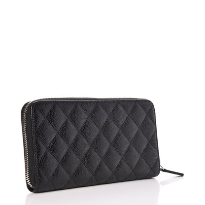 Chanel Caviar Quilted Large Gusset Zip Around Wallet Black 3 of 9