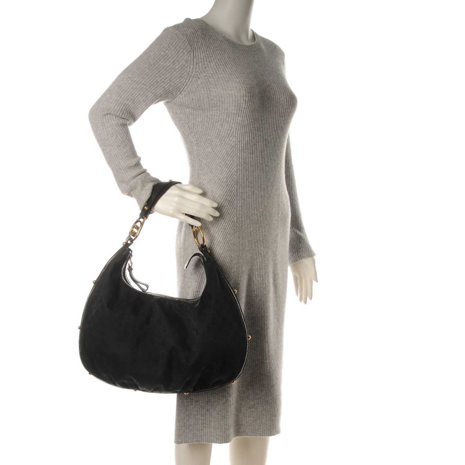 Gucci Monogram Medium Interlocking Hobo Black 2 of 7