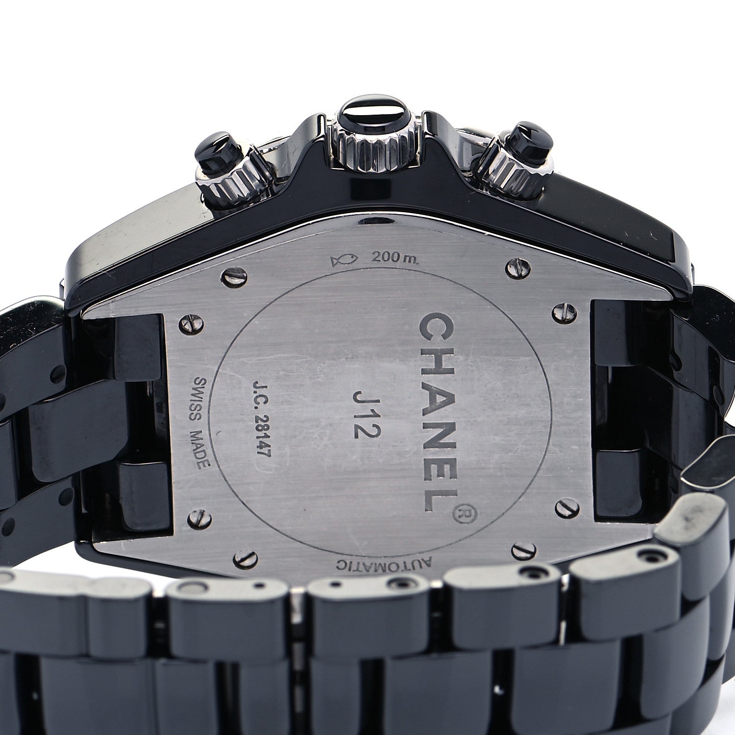 Chanel Stainless Steel Ceramic 41mm J12 Chronograph Automatic Watch Black 4 of 4