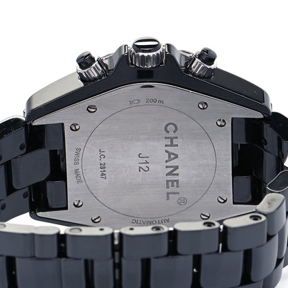 Chanel Stainless Steel Ceramic 41mm J12 Chronograph Automatic Watch Black 4 of 4