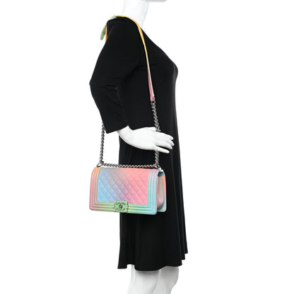 Chanel Caviar Quilted Medium Cuba Rainbow Boy Flap Multicolor 2 of 10