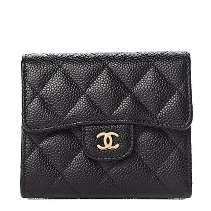 Chanel Caviar Quilted Compact Flap Wallet Black 1 of 8
