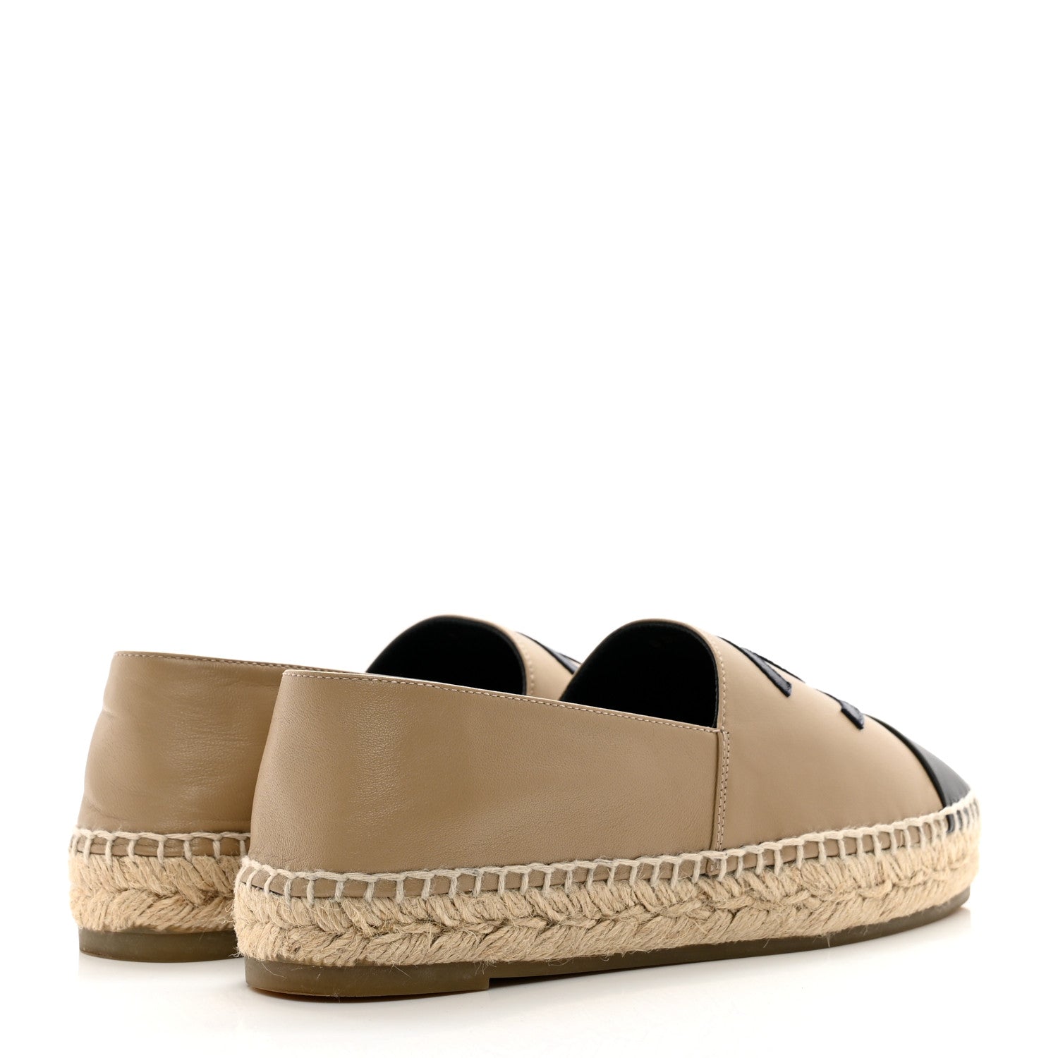 Chanel Lambskin CC Espadrilles 37 Beige Black 4 of 9