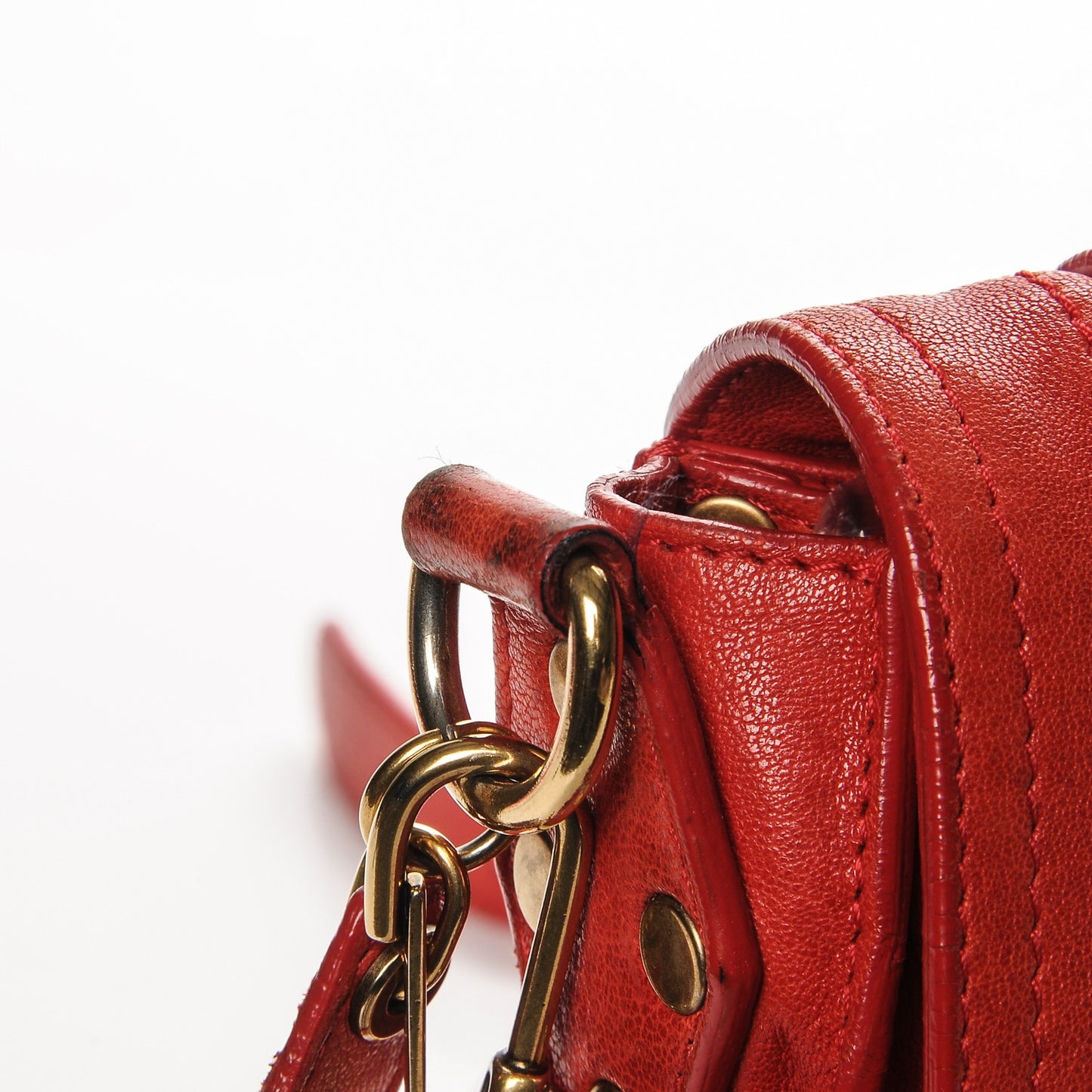 Lambskin PS1 Mini Pouch Messenger Fire Red