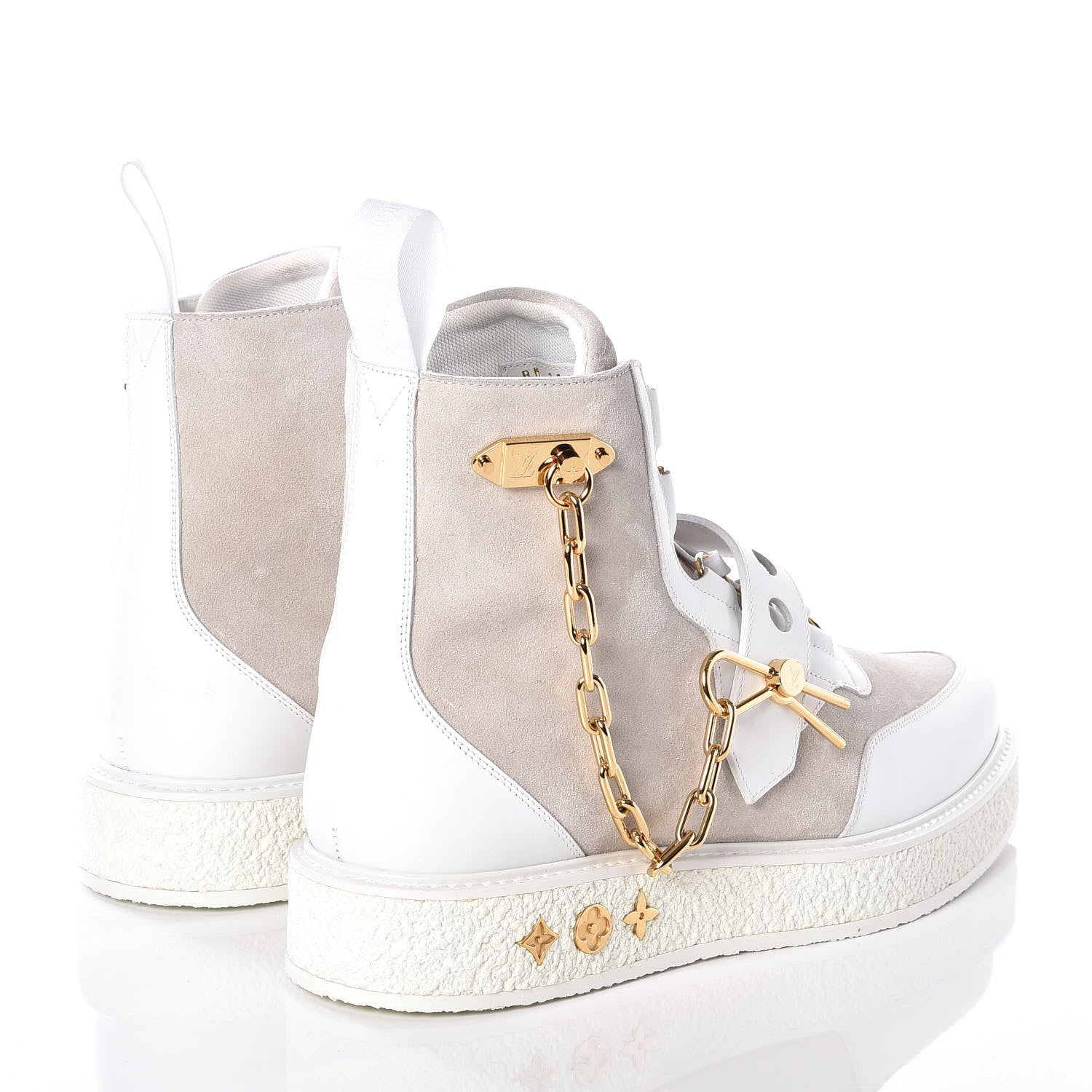 Louis Vuitton Calfskin Suede Mens Creeper Ankle Boots 9 White 4 of 10