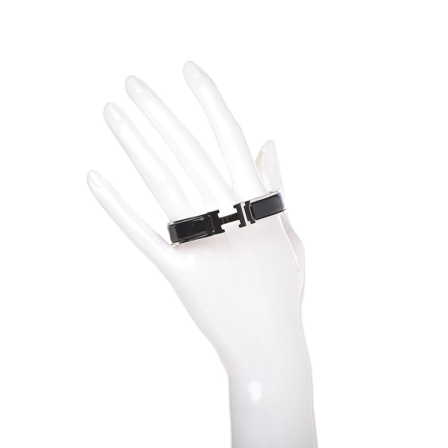 Enamel Narrow Clic Clac H Bracelet PM Black
