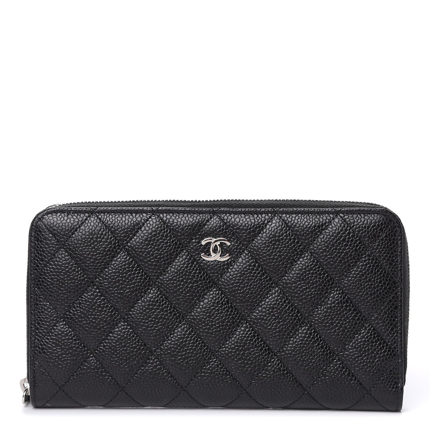 Chanel Caviar Quilted Large Gusset Zip Around Wallet Black 1 of 9