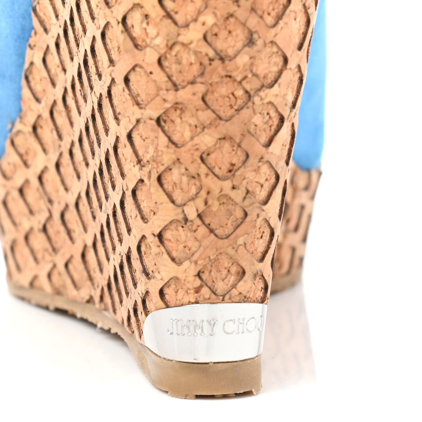 Suede Cork Pacific 120 Wedge Sandals 40 Blue
