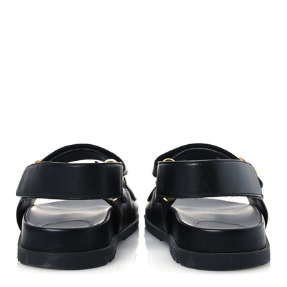 Gucci Calfskin Mini Double G Womens Isla Dad Sandals 37 Black 6 of 13