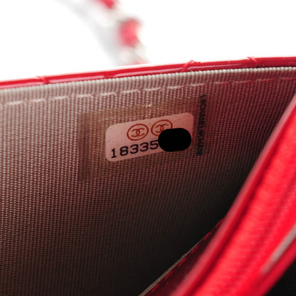 Chanel Patent Quilted Brilliant Wallet On Chain WOC Red 7 of 7