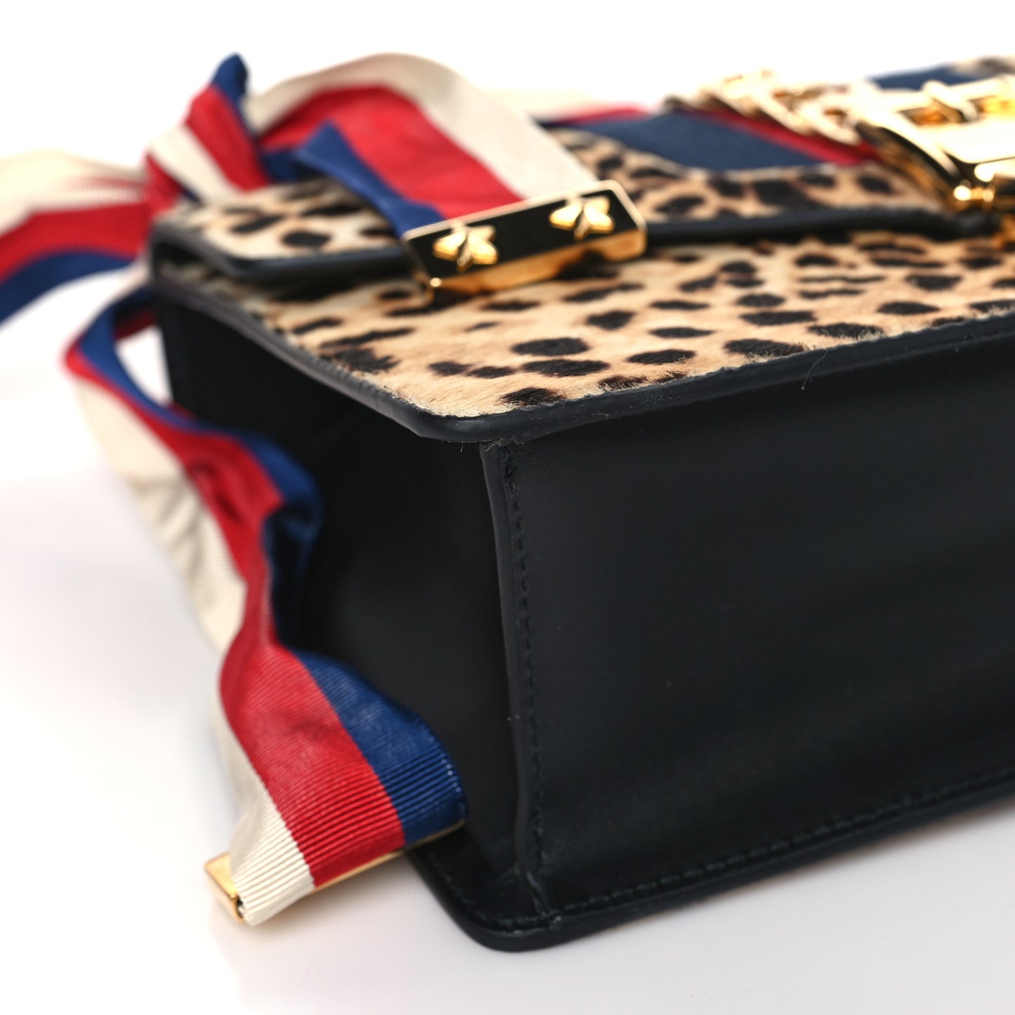 Calf Hair Leopard Print Small Sylvie Shoulder Bag Naturale Black
