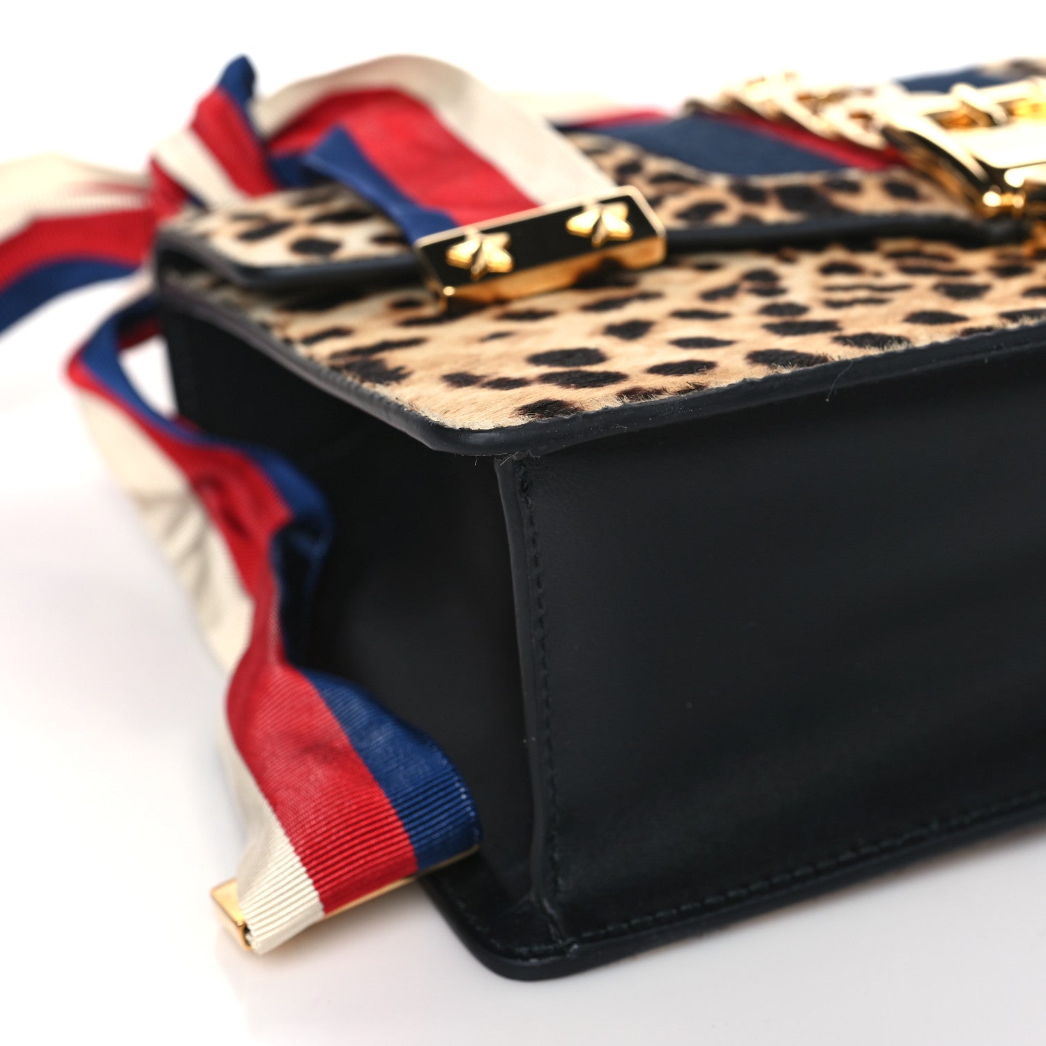Gucci Calf Hair Leopard Print Small Sylvie Shoulder Bag Naturale Black 8 of 9