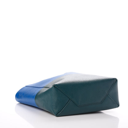 Celine Grained Calfskin Small Vertical Bi-Cabas Bright Blue Peacock 4 of 6
