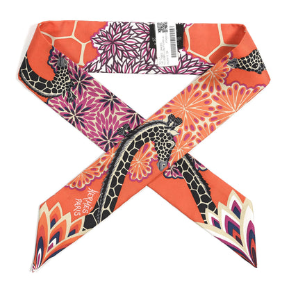 Hermes Silk The Three Graces Twilly Vermillion Fuchsia 1 of 4