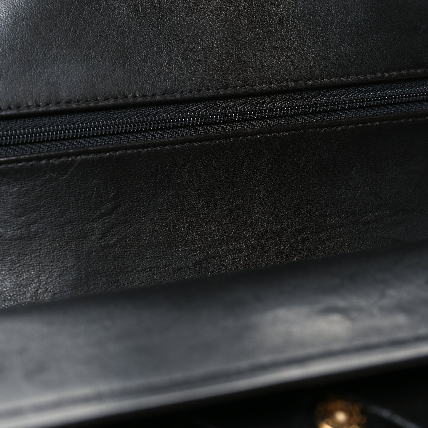Lambskin Quilted Medium Double Flap Black