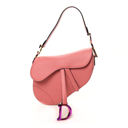 Christian Dior Grained Calfskin Saddle Bag Pink 1 of 10
