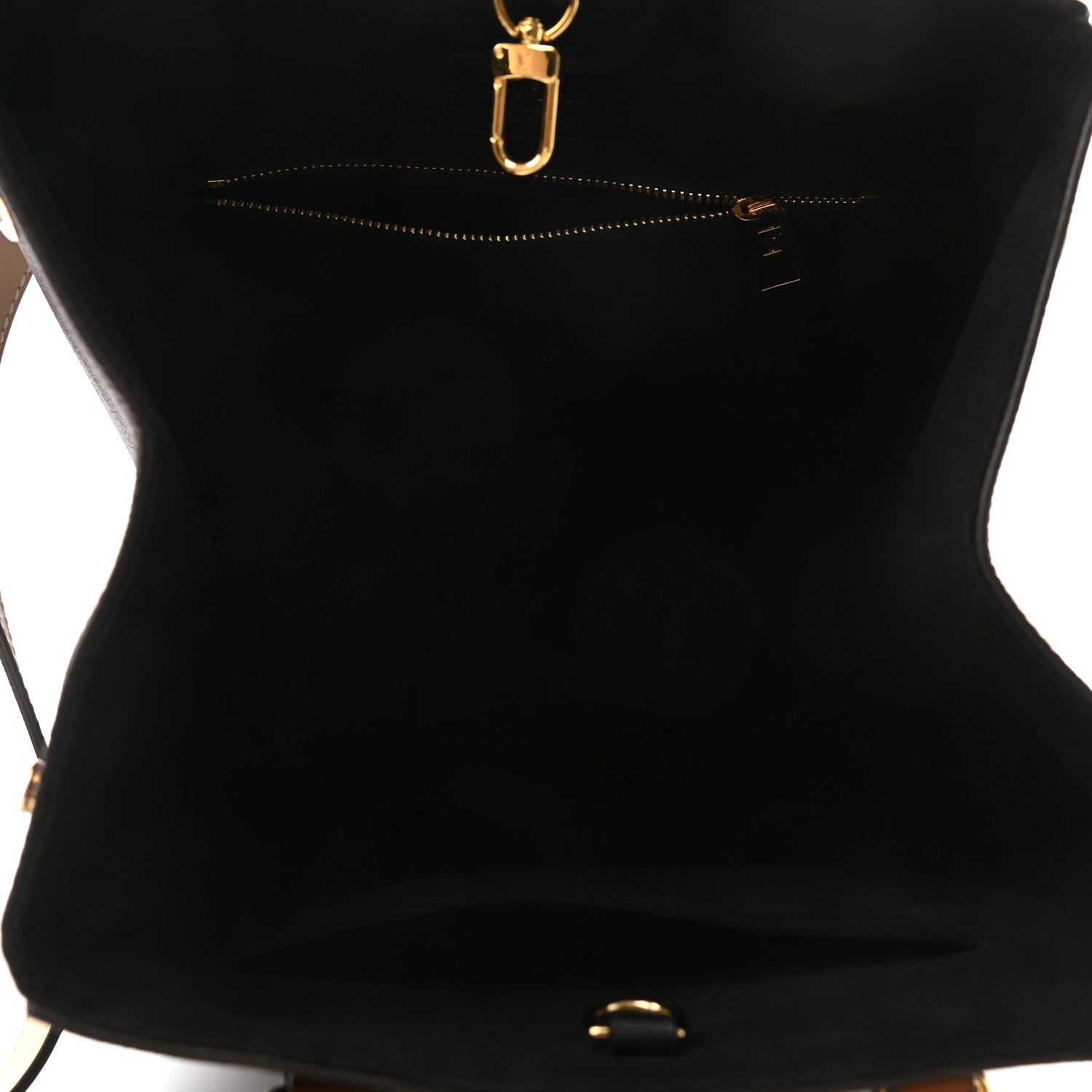 Louis Vuitton Calfskin Monogram Fold Tote MM Black Wine Cream 5 of 10