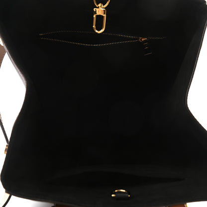 Louis Vuitton Calfskin Monogram Fold Tote MM Black Wine Cream 5 of 10