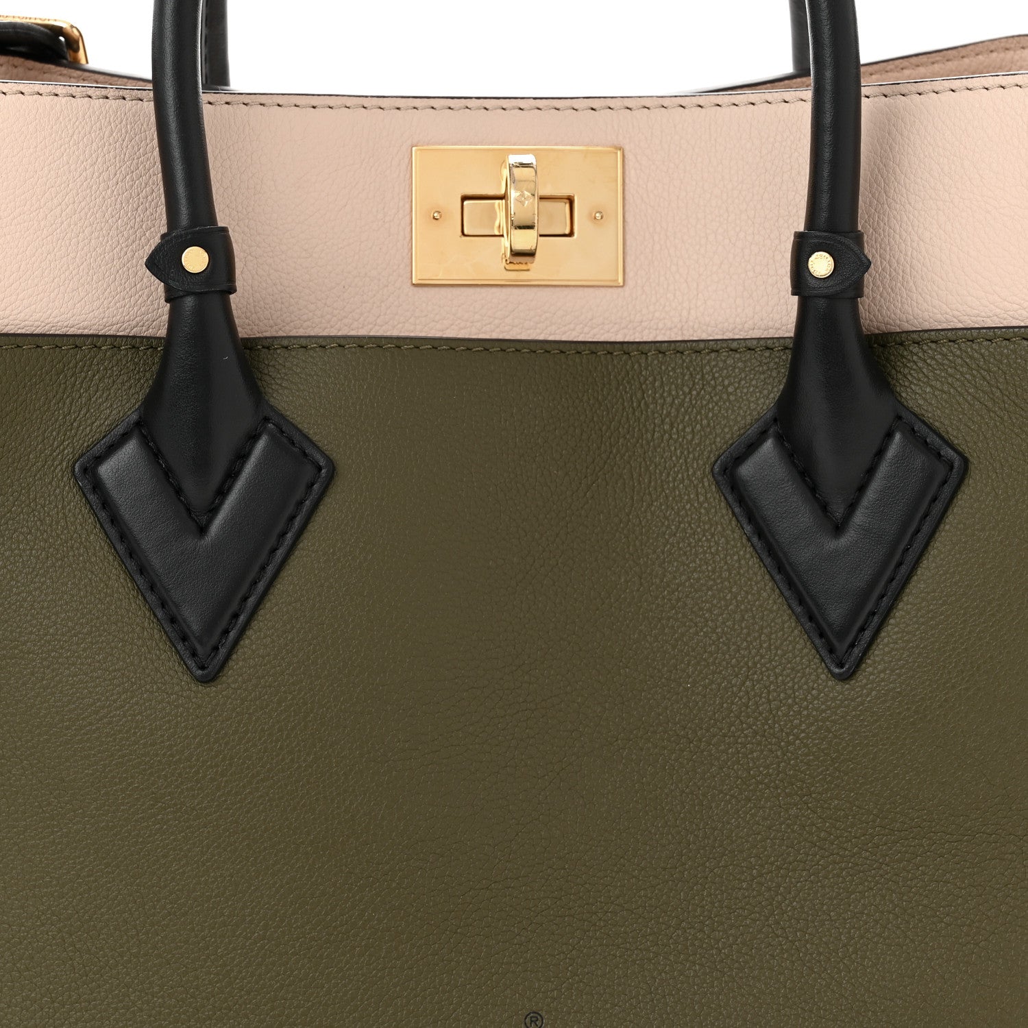 Louis Vuitton Calfskin Monogram On My Side MM Laurier Green Toffee Latte Beige 7 of 10