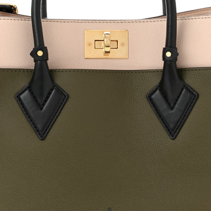 Louis Vuitton Calfskin Monogram On My Side MM Laurier Green Toffee Latte Beige 7 of 10