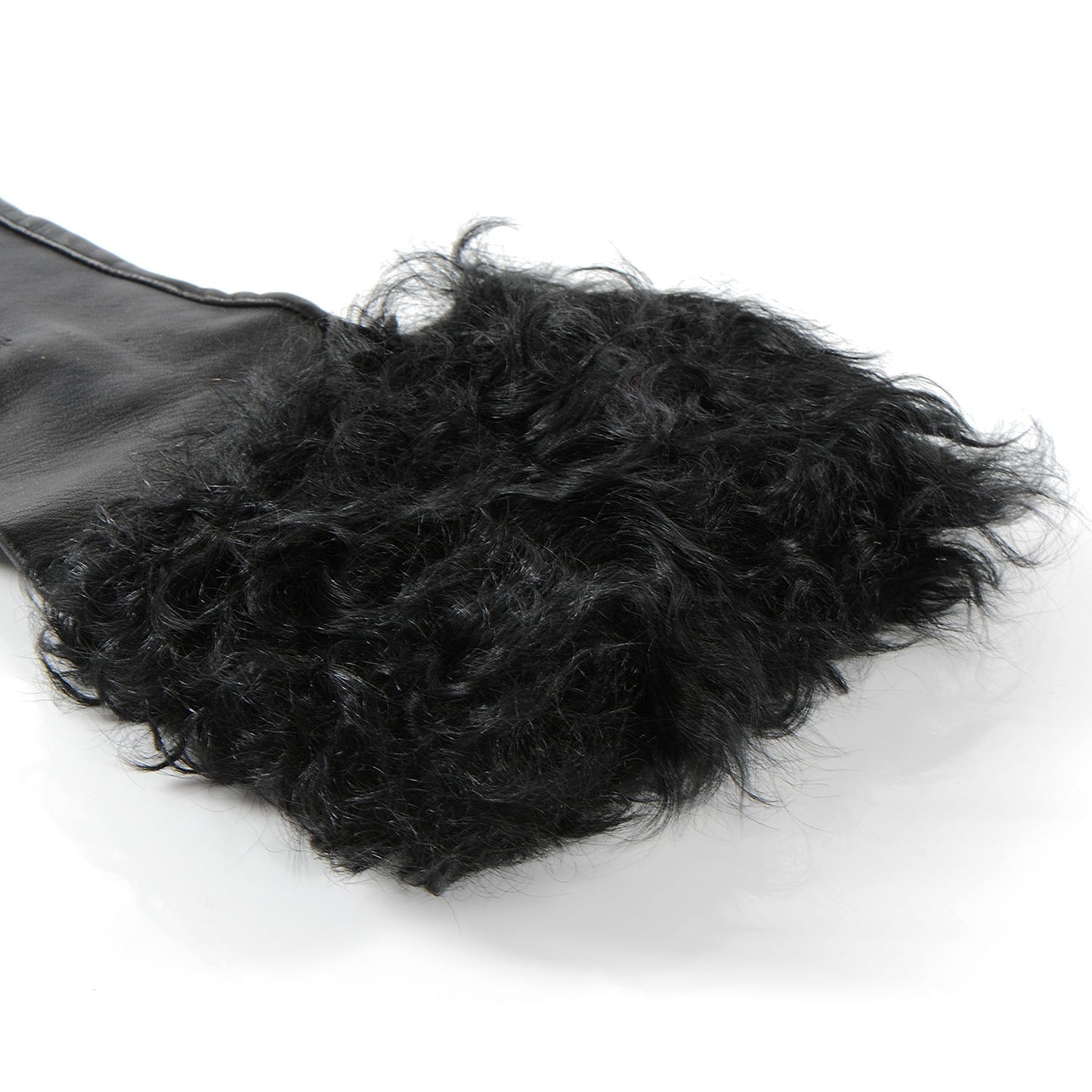 Lambskin Moscow Shearling Fingerless Gloves Black