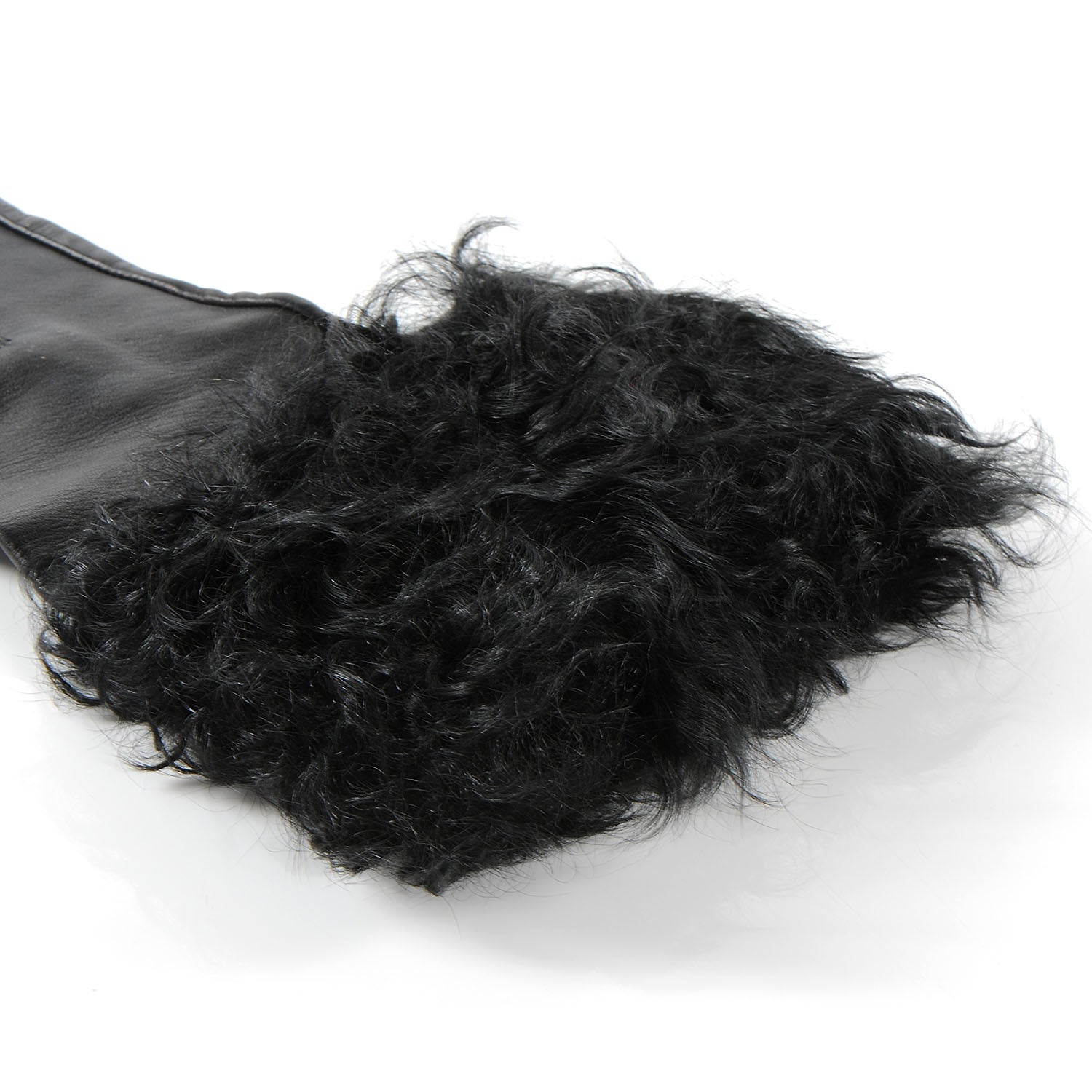 Chanel Lambskin Moscow Shearling Fingerless Gloves Black 4 of 4