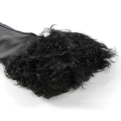 Chanel Lambskin Moscow Shearling Fingerless Gloves Black 4 of 4