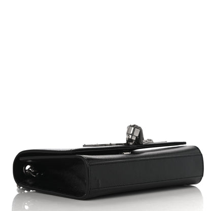 Saint Laurent Grain De Poudre Small Classic Monogram Kate Tassel Satchel Black 4 of 10