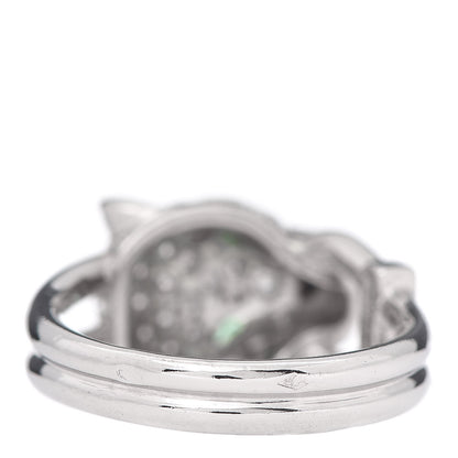 Cartier 18K White Gold Diamond Emerald Black Onyx Panthere de Ring 51 5.75 4 of 5