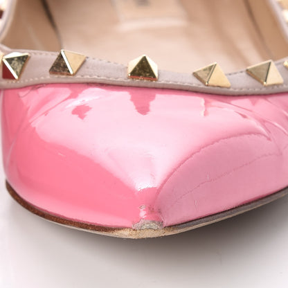 Valentino Garavani Patent Nappa Rockstud Ballerina Flats 39.5 Ninphea Poudre 12 of 20
