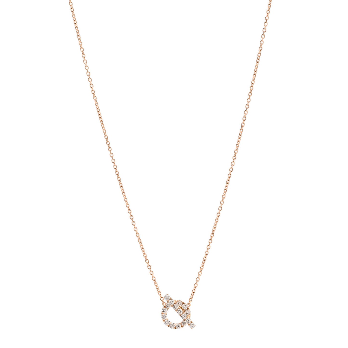 18K Rose Gold Diamond Finesse Pendant Necklace