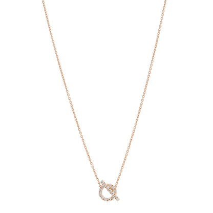 Hermes 18K Rose Gold Diamond Finesse Pendant Necklace 1 of 5