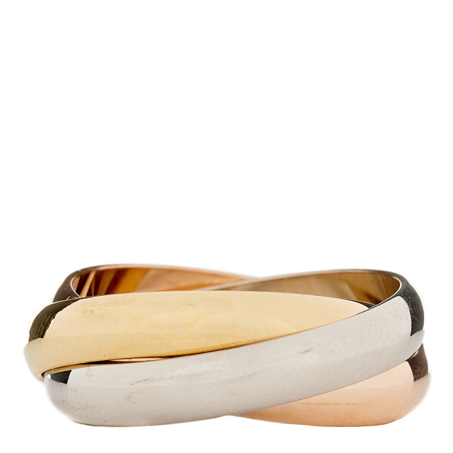 Cartier 18K Pink Yellow White Gold Classic Les Must De Cartier Trinity Ring 53 6.25 3 of 5