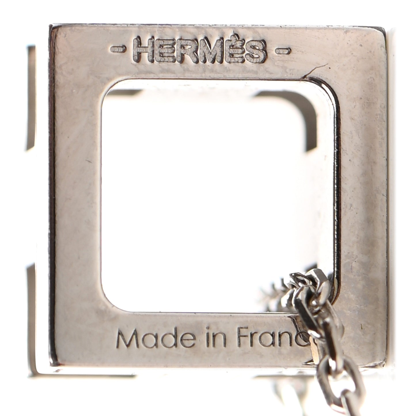 Lacquered Palladium Cage d'H Pendant Necklace Marron Glace