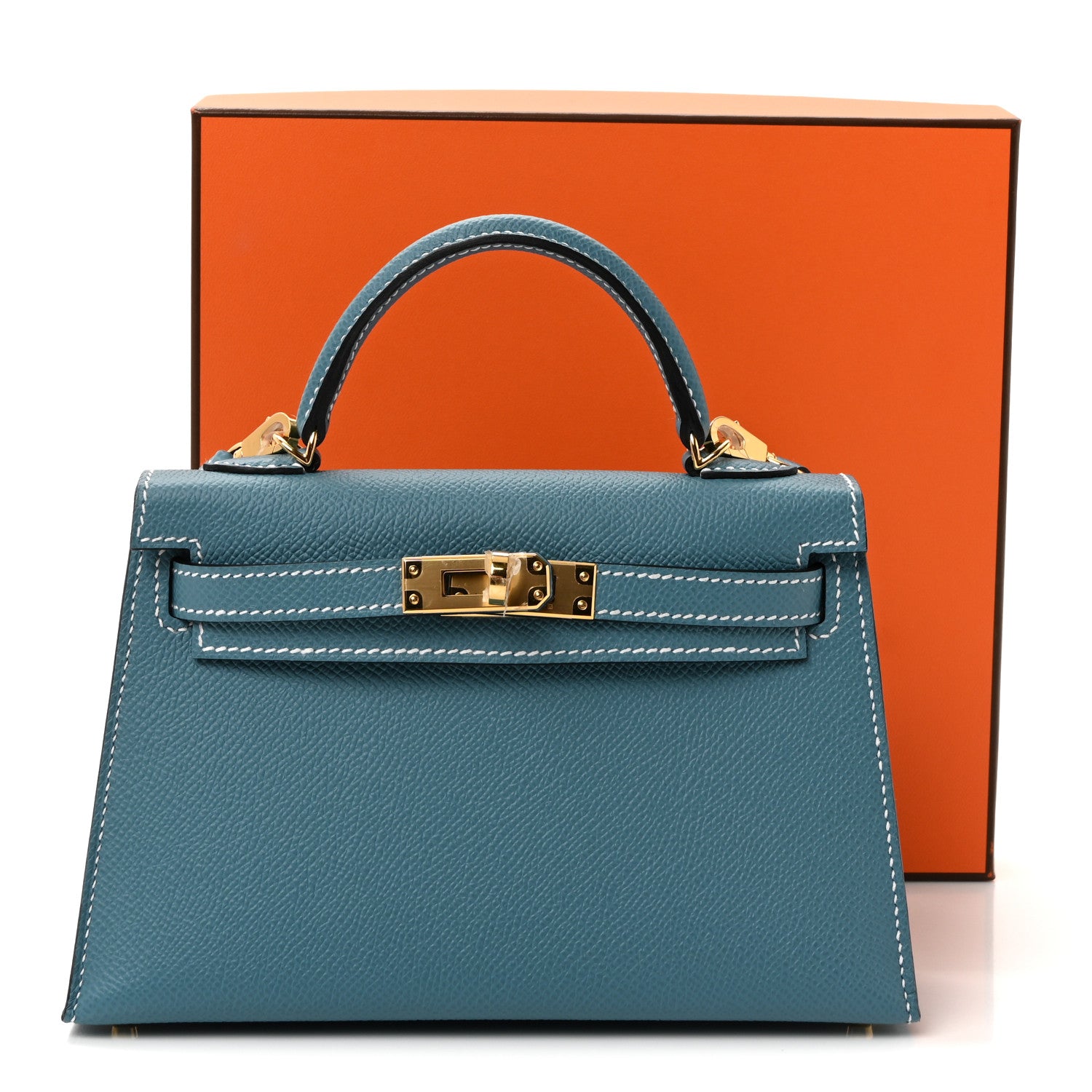 Hermes Epsom Mini Kelly Sellier 20 New Blue Jean 10 of 10