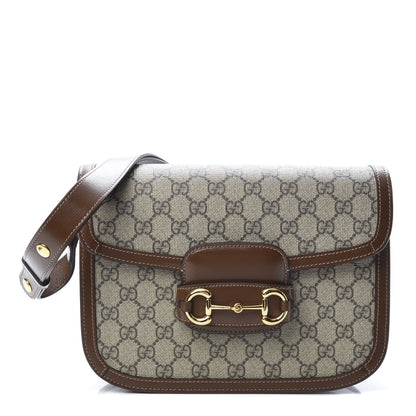 Gucci GG Supreme Monogram Horsebit 1955 Shoulder Bag Beige Brown Sugar 1 of 10