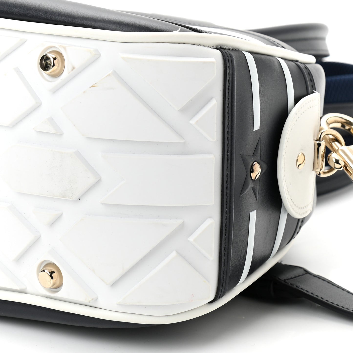 Calfskin Medium Dior Vibe Zip Bowling Bag Blue White