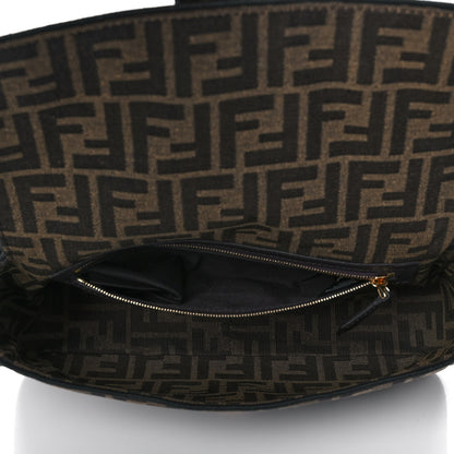 Fendi Fabric Jacquard FF 1974 Medium Baguette Tobacco Moro Black 5 of 13