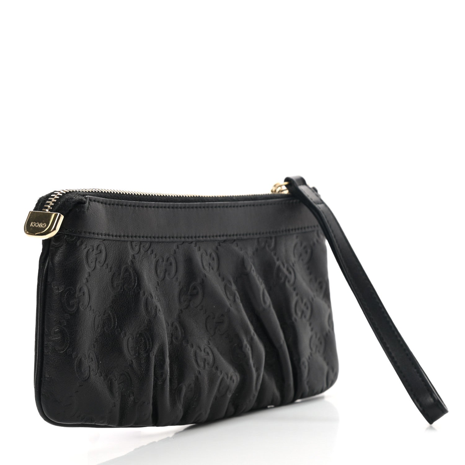 Gucci Guccissima Signature New Britt Wristlet Black 4 of 10