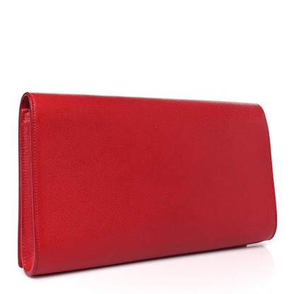 Saint Laurent Calfskin Monogram Large Belle De Jour Clutch Red 3 of 9