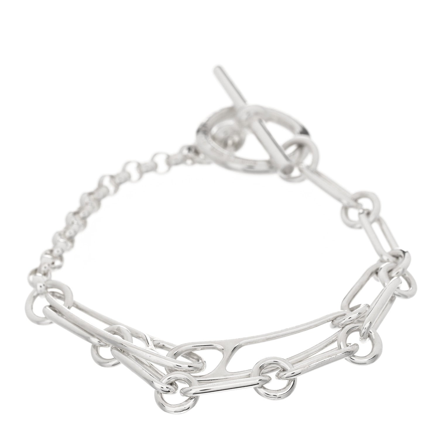 Hermes Sterling Silver Chaine d'Ancre Punk Bracelet SH 1 of 4