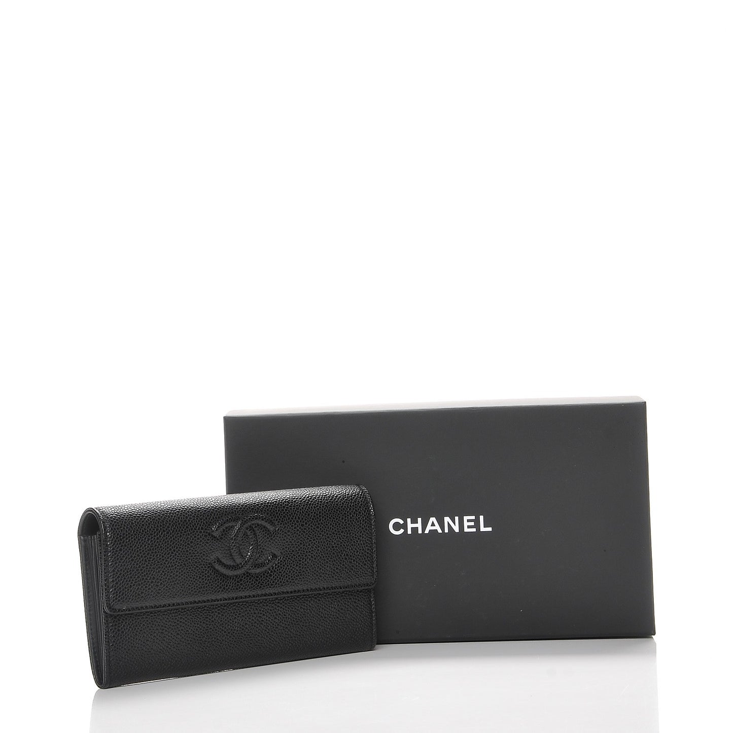 Caviar Timeless CC Large Gusset Flap Wallet Black