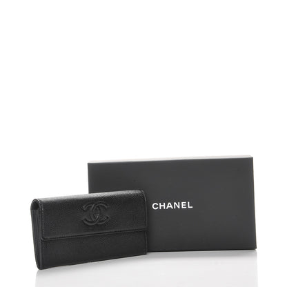 Chanel Caviar Timeless CC Large Gusset Flap Wallet Black 9 of 9