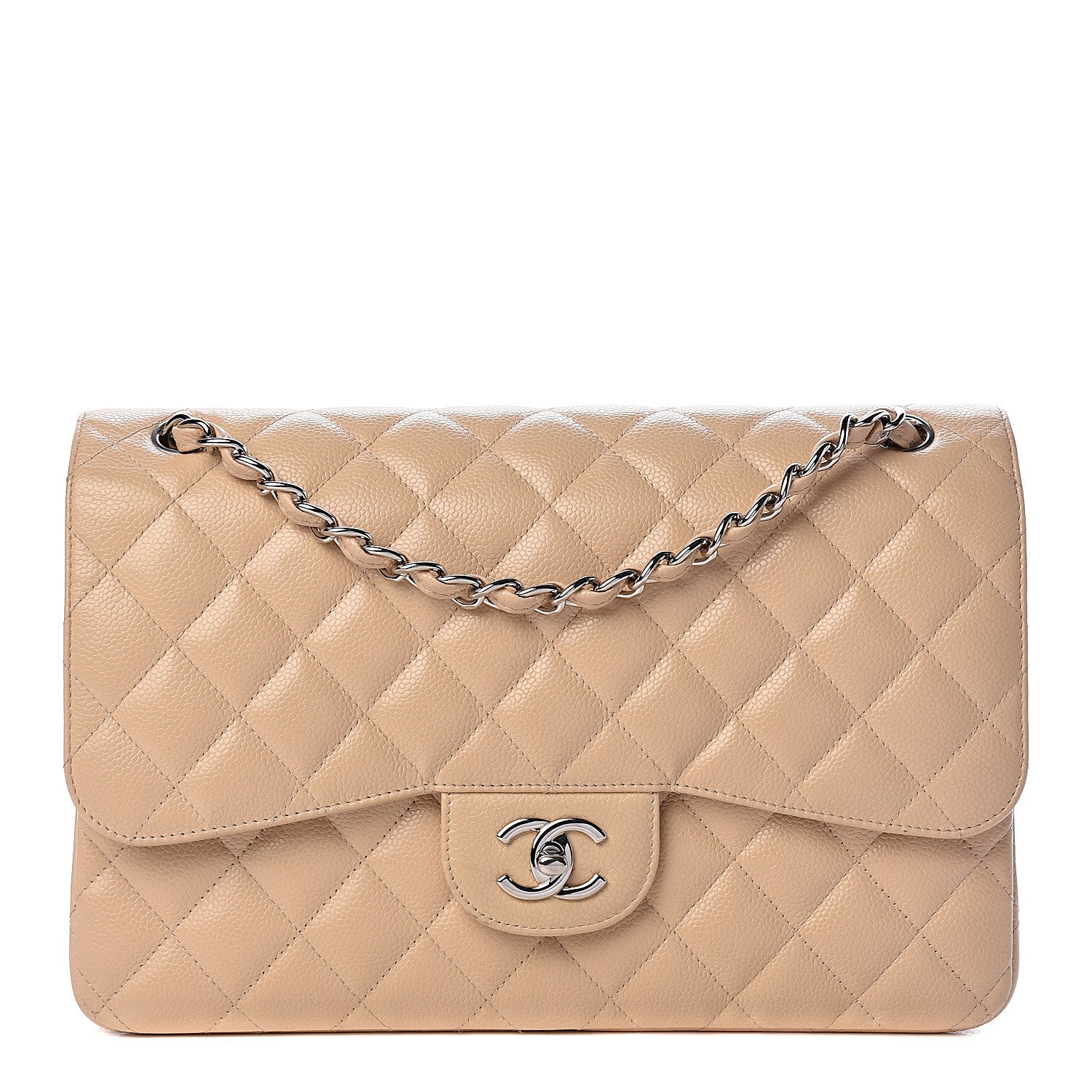 Chanel Caviar Quilted Jumbo Double Flap Beige Clair 1 of 13