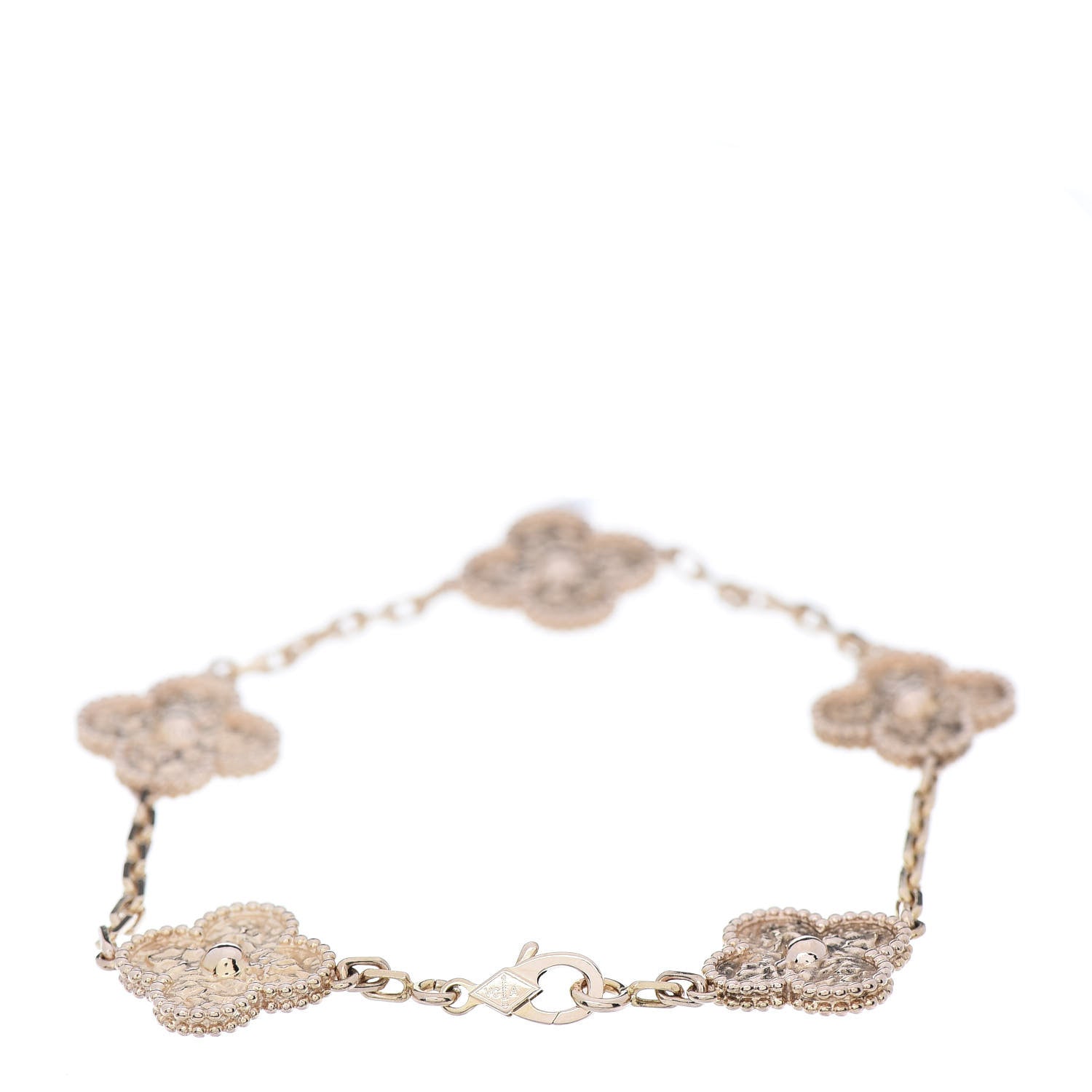 Van Cleef & Arpels 18K Rose Gold 5 Motifs Vintage Alhambra Bracelet 3 of 6